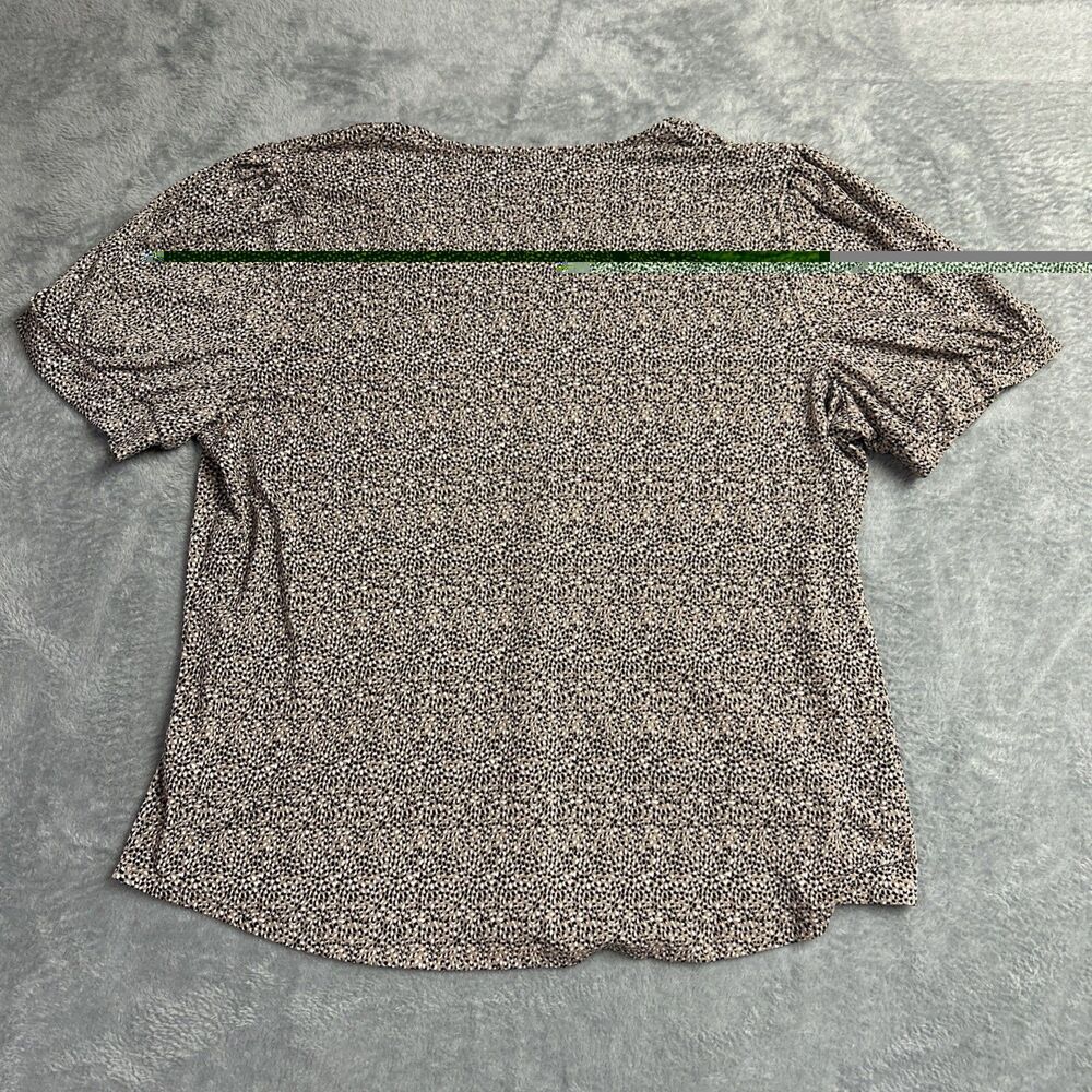 Adrianna Papell Womens Shirt Top Pullover Short Sleeve Blouse Sz. XL Brown - Picture 8 of 15